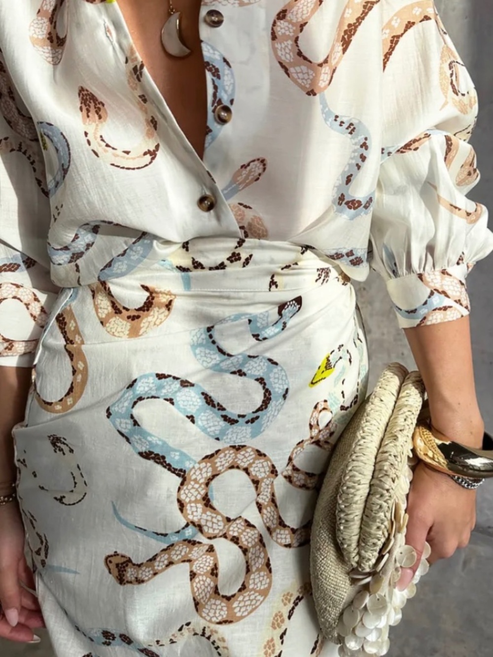 Never Fully Dressed Snake Print Jasper Midi Skirt US 12